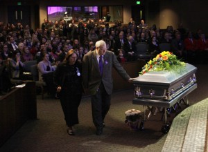 chuck and judy at funeral